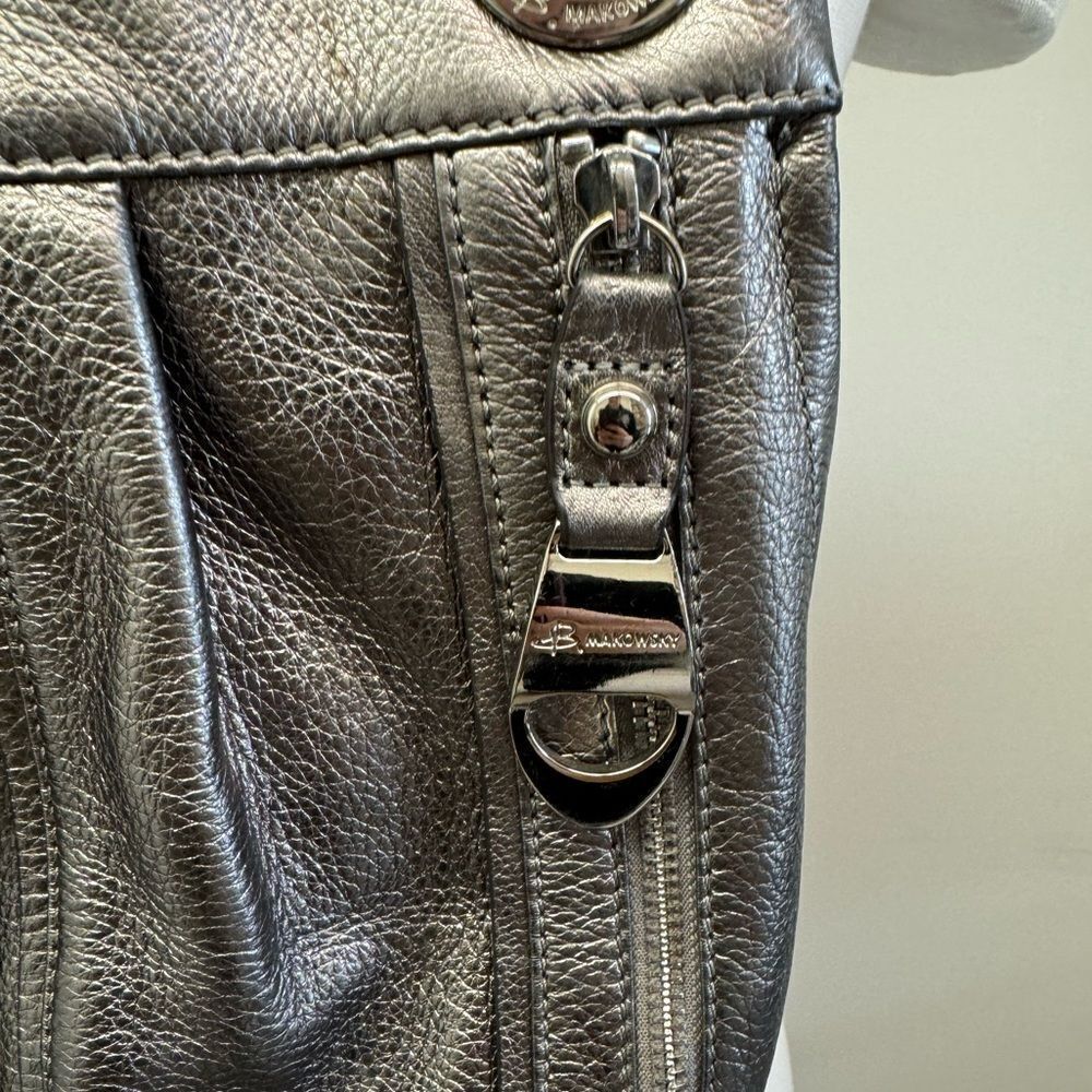 B. Makowsky Leather Pebble Sling Crossbody Convertible Bag - Picture 3 of 12